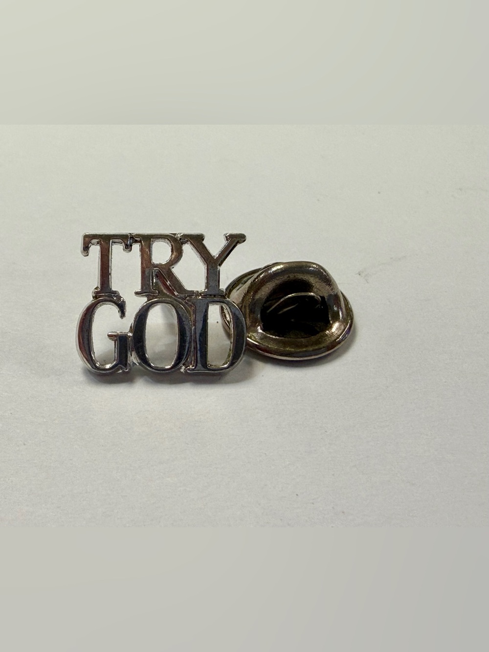 Tiffany & Co. Sterling Silver TRY GOD' Pin